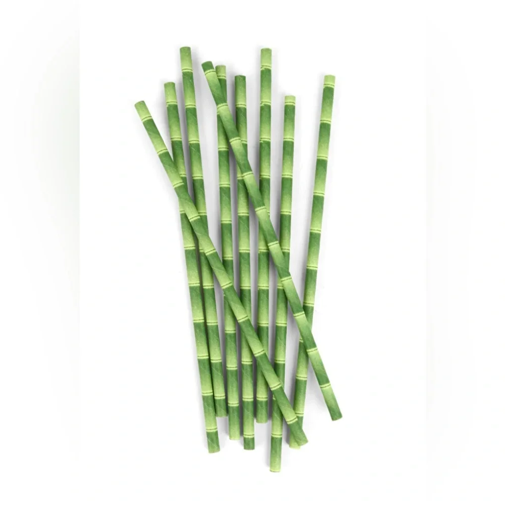 bamboo paper straws 144 count & 36 X-Large straws-biodegradable/eco-friendly-NIB